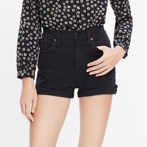 Madewell Black High Rise Denim Shorts